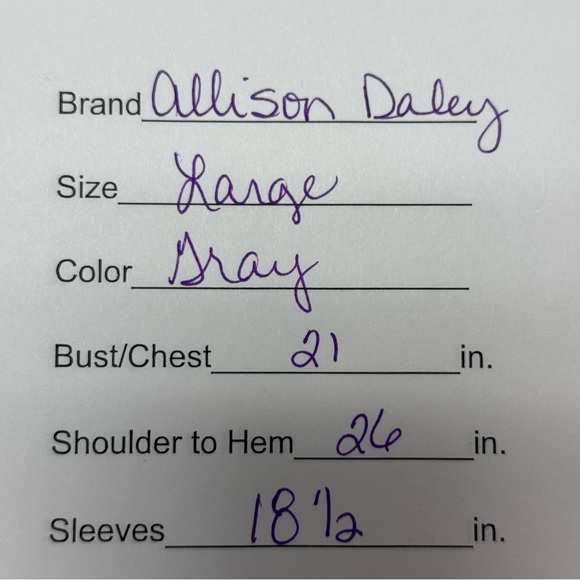 Allison Daley Light Gray Ribbed Knit Sweater with Shoulder Button Detail | Size - Picture 9 of 9